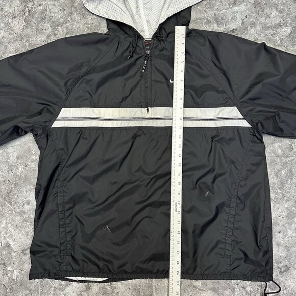 Vintage Nike Jacket Anoark Windbreaker Mens XL Black Swoosh Logo Striped READ - Picture 8 of 8